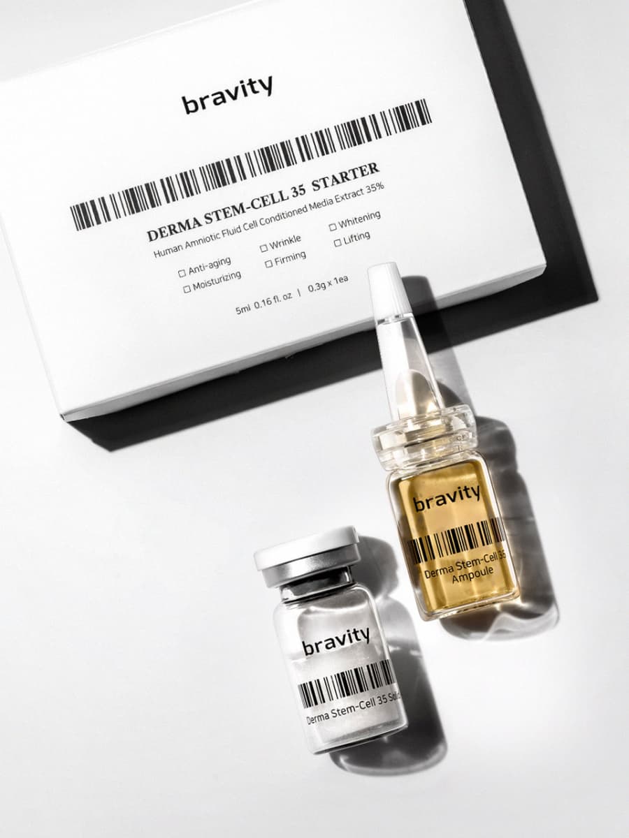 Сыворотка для лица анти эйдж Bravity Derma Stem Cell 35 Starter Freeze Drying Cell ( 1ea + Solution 5ml 1ea) Matrigen набор на 1 процедуру