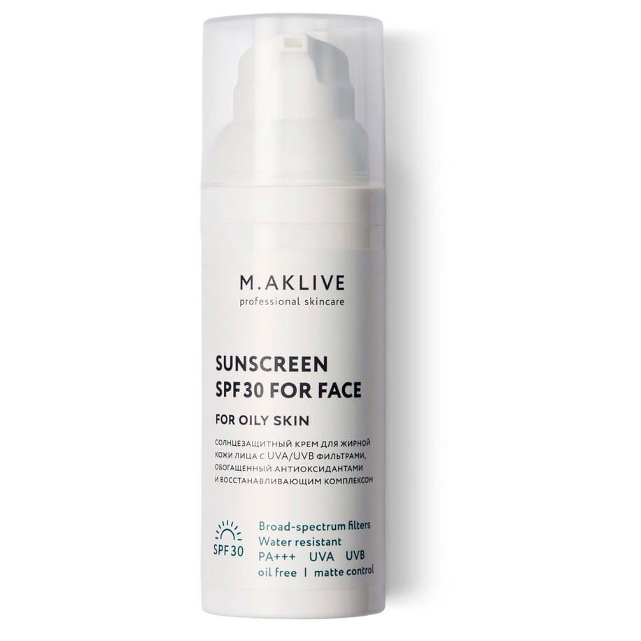 Солнцезащитный крем SPF30 для жирной кожи лица M.Aklive