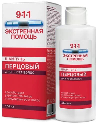 911 Экстренная помощь шампунь перцовый для роста волос