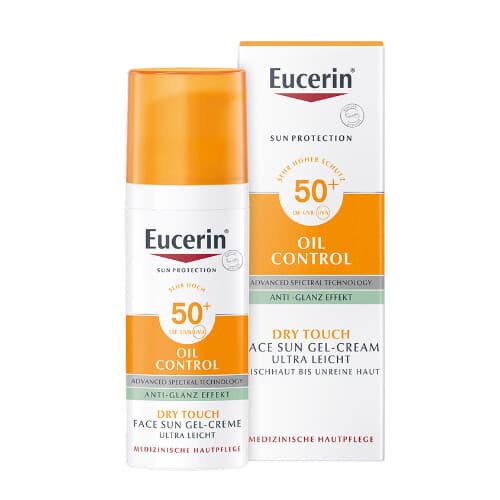 Eucerin солнцезащитный гель-крем для проблемной кожи лица spf 50+