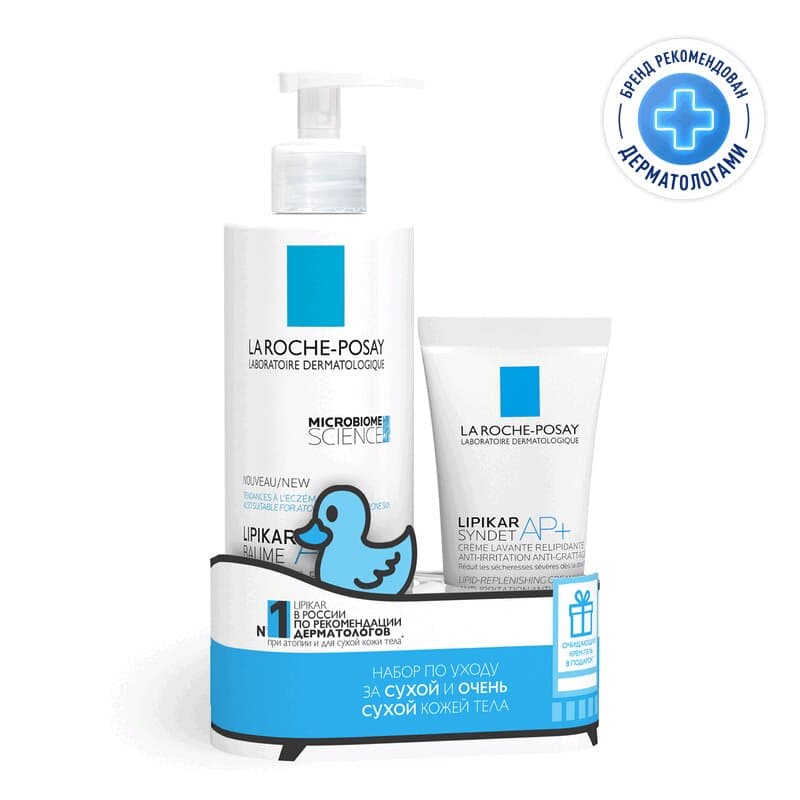 La Roche-Posay Lipikar Набор для лица и тела Бальзам AP+M + Крем-гель Syndet AP+ очищающий 100 мл