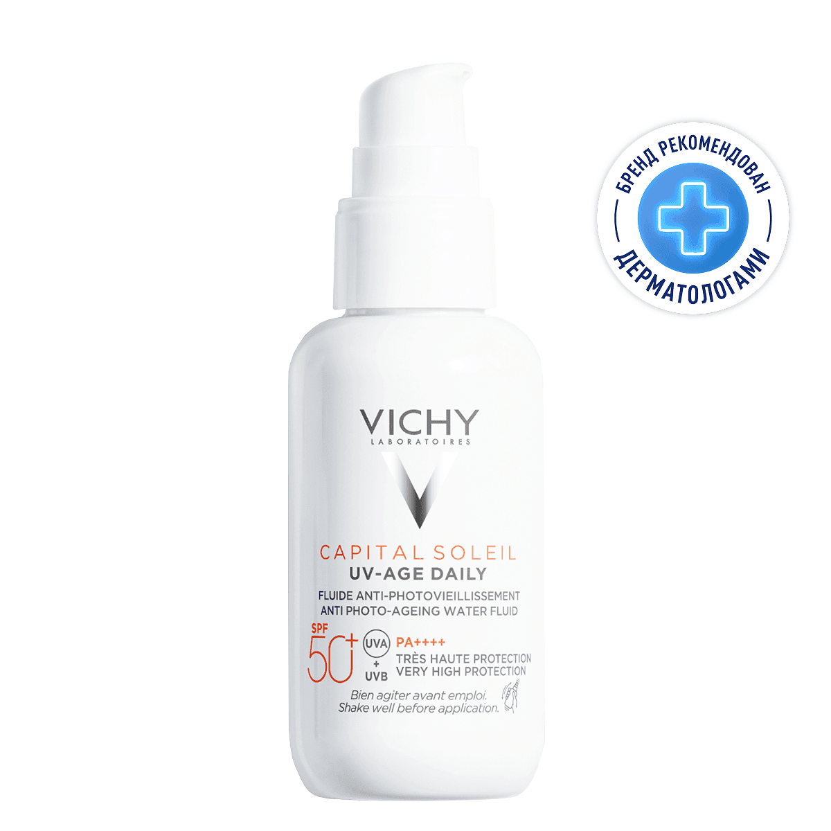 Vichy Capital Soleil UV-Age Daily Невесомый солнцезащитный флюид для лица против признаков фотостарения SPF50+ 1 шт