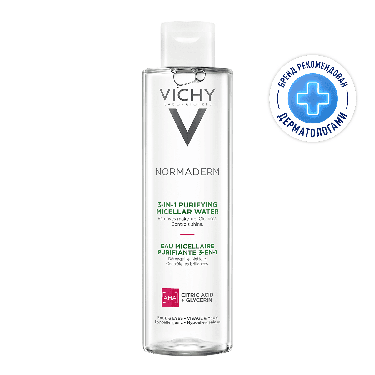 Vichy Normaderm Вода мицеллярная 3в1 для лица и кожи вокруг глаз