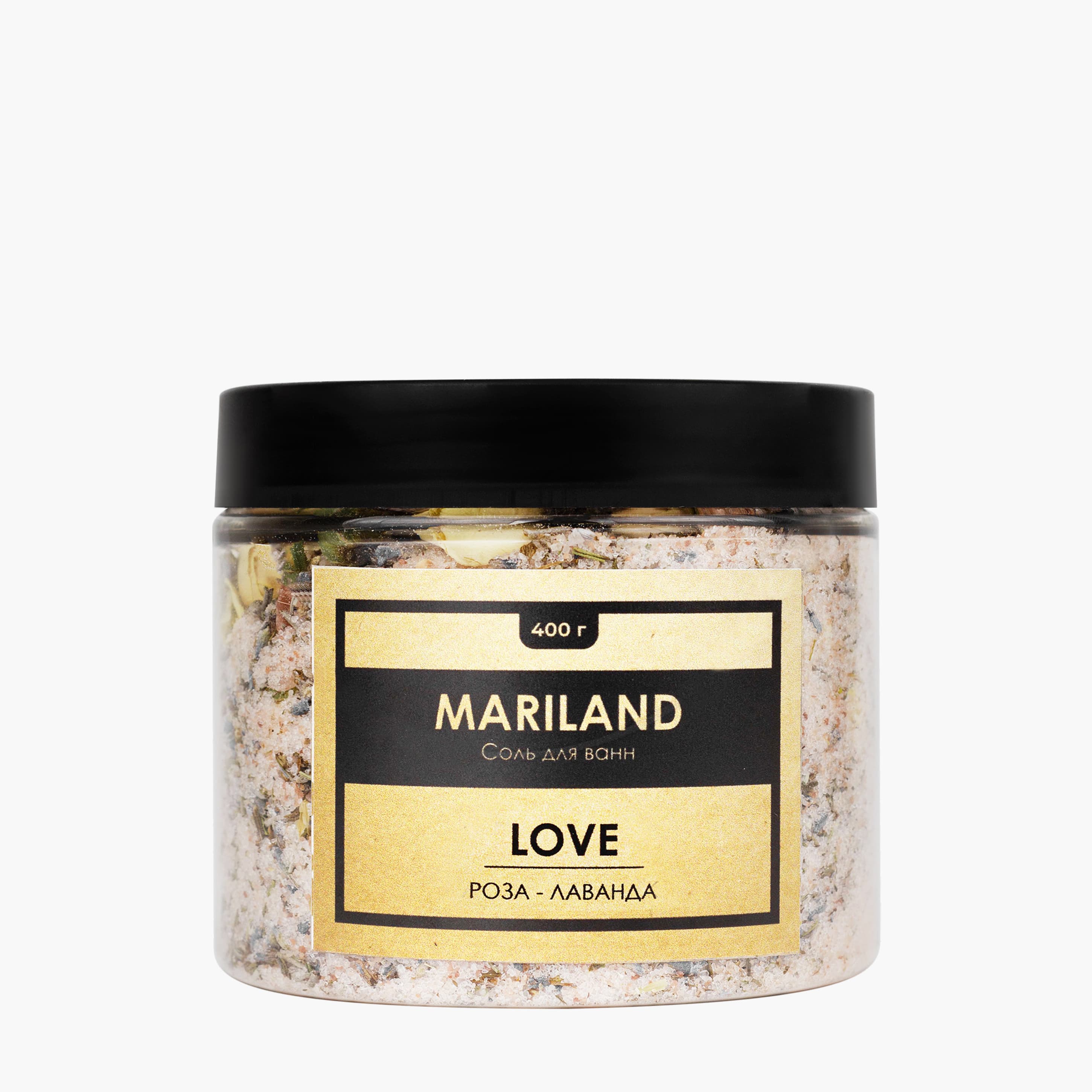 Расслабляющая соль для ванн с цветками лаванды и чайной розы | MARILAND Love Sea Salt