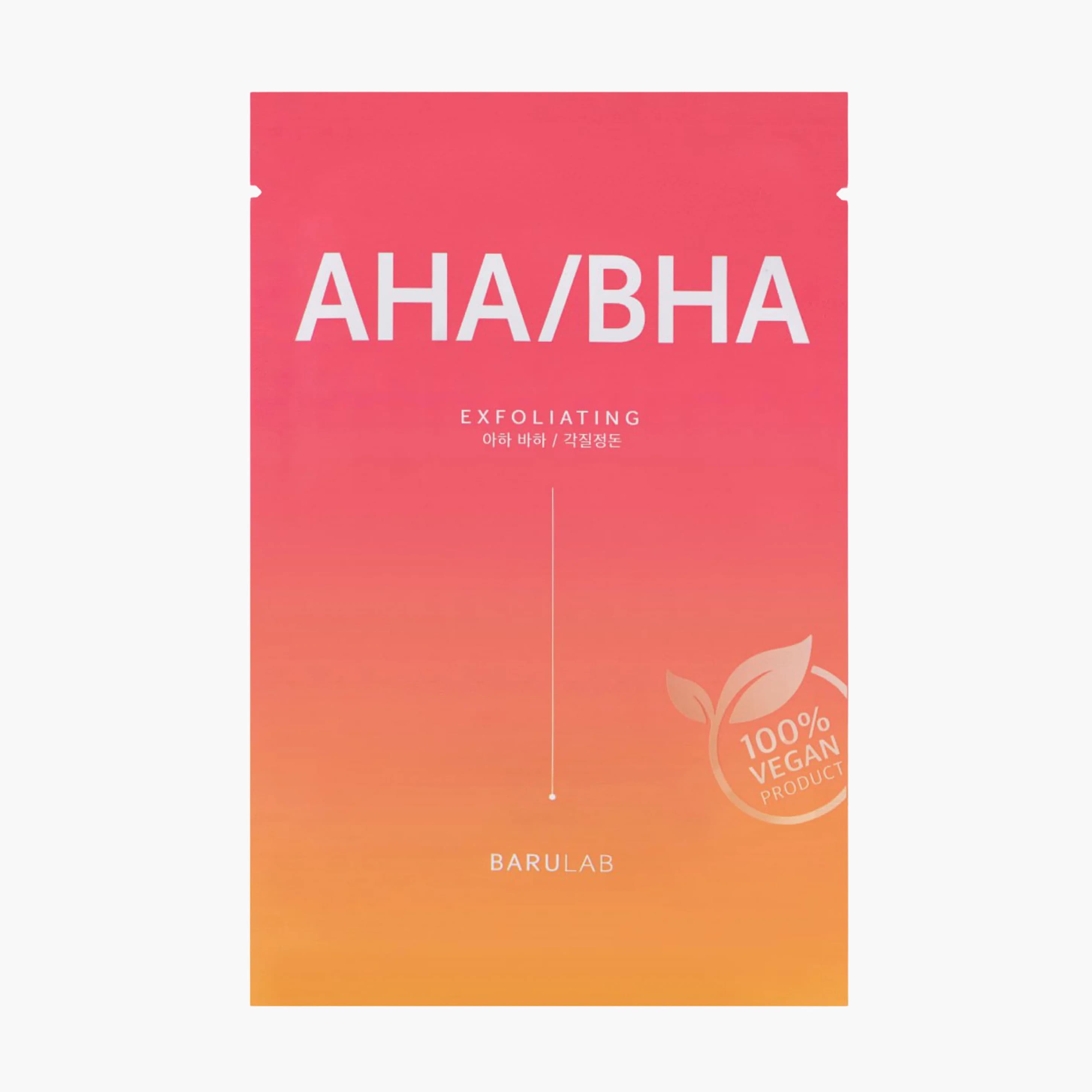 Маска тканевая веганская отшелушивающая с кислотами | Barulab The Clean Vegan AHA BHA Mask