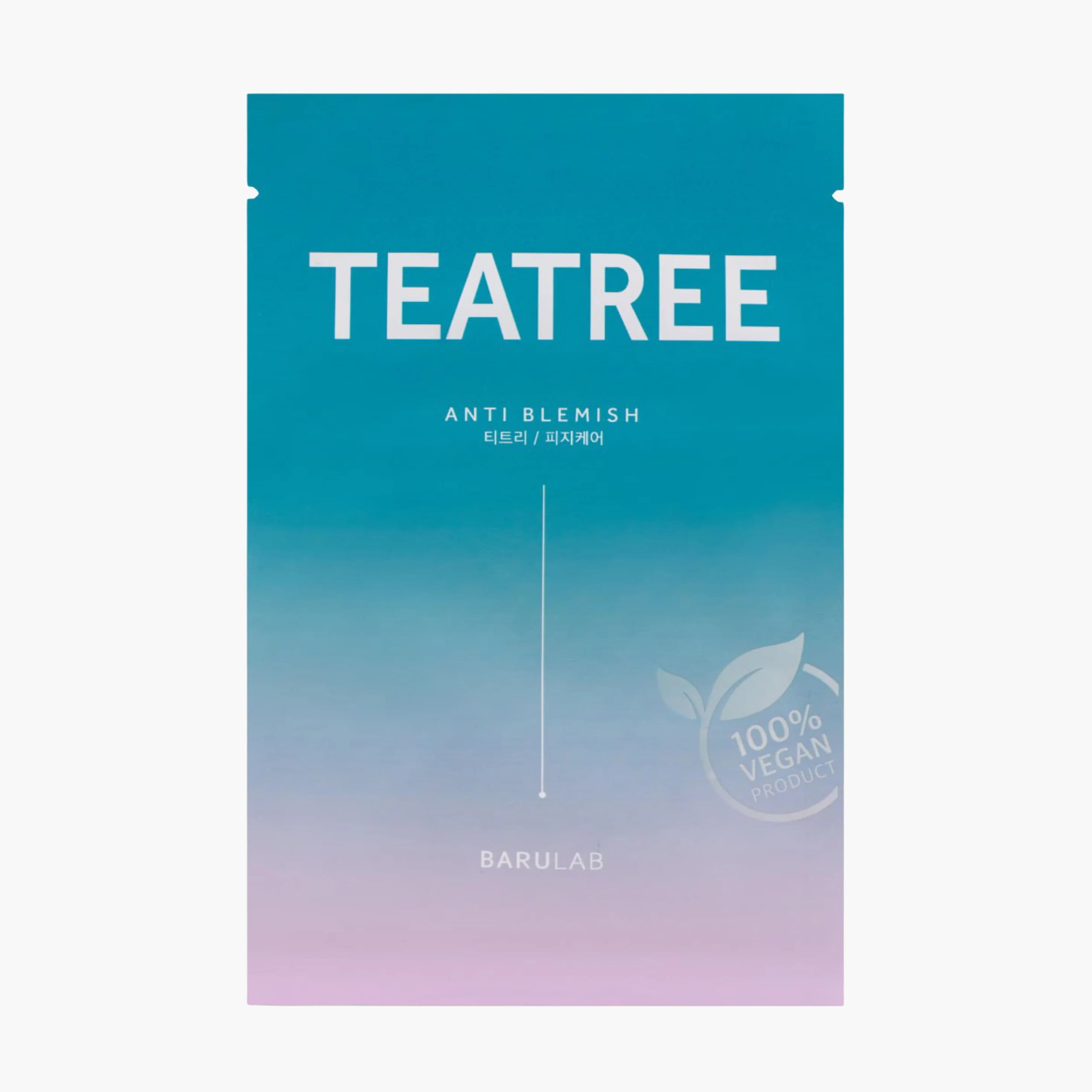 Маска тканевая веганская себорегулирующая с чайным деревом | Barulab The Clean Vegan Teatree Mask 23