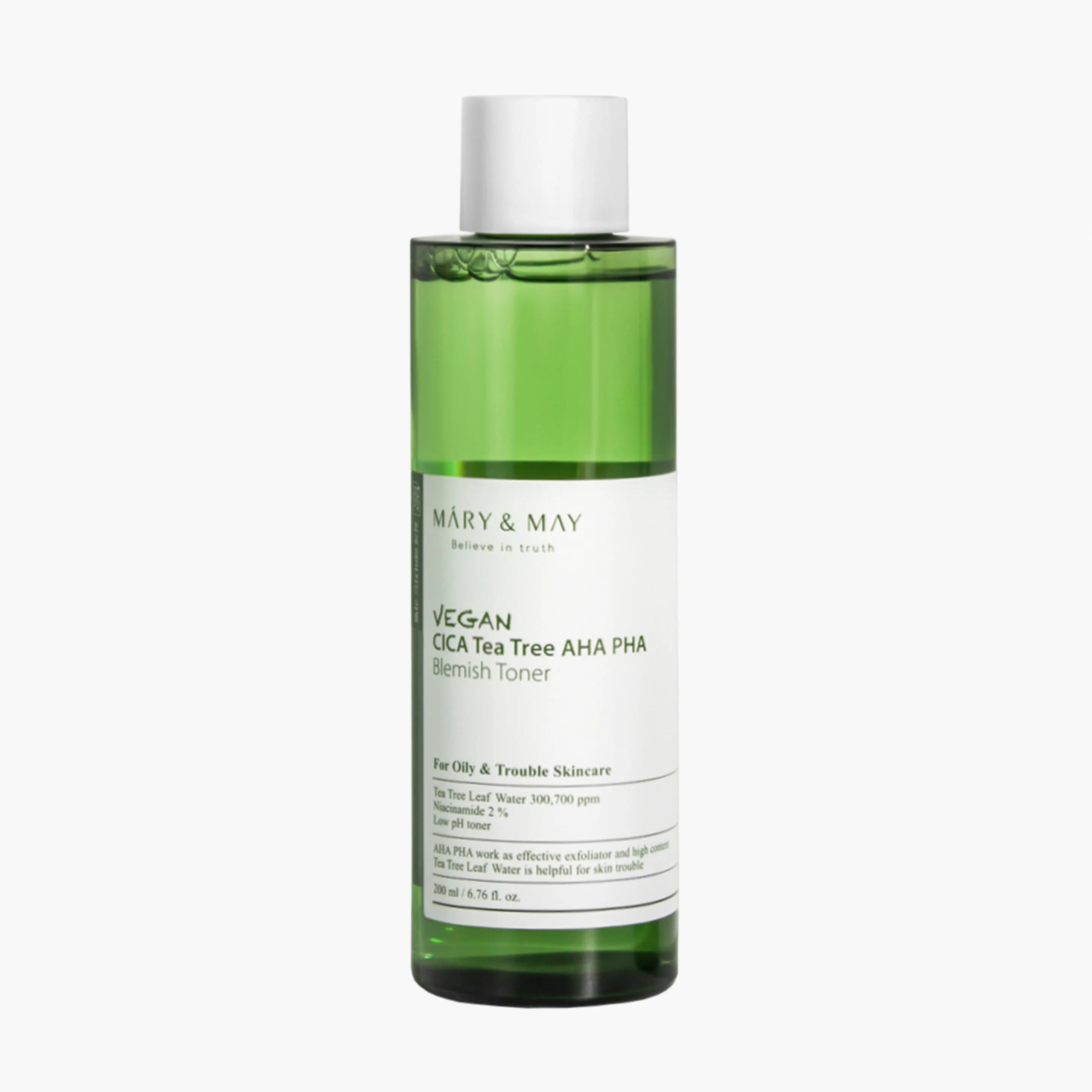 Тонер успокаивающий с экстрактом центеллы азиатской | Mary&May Vegan Cica Tea Tree AHA PHA Toner 200