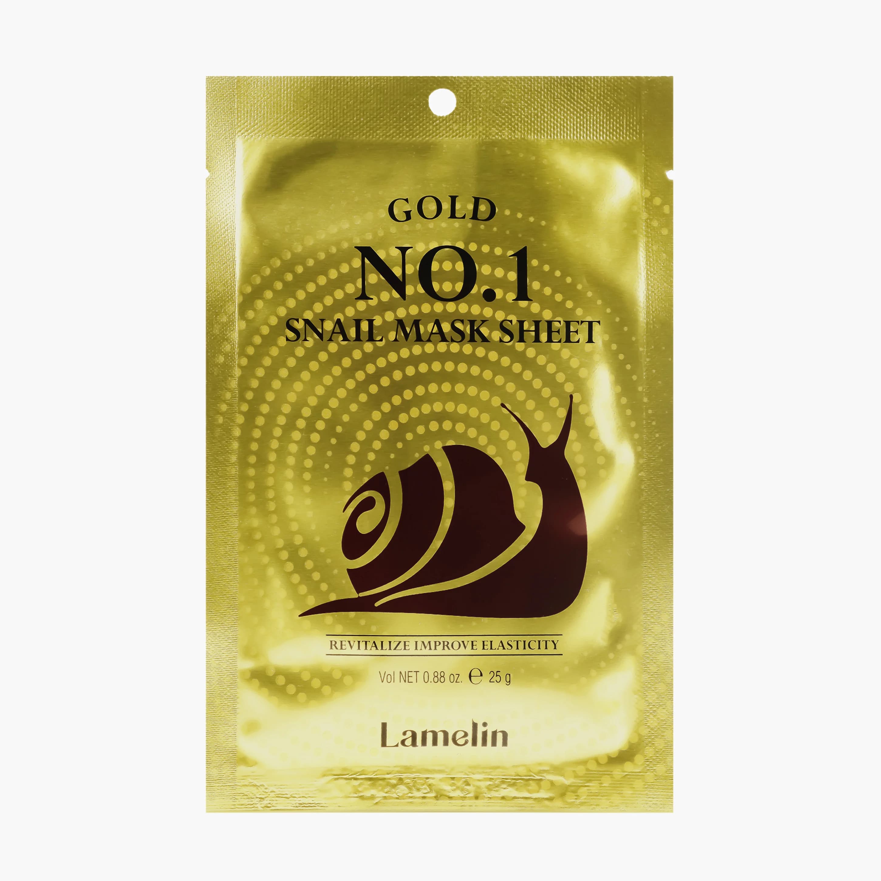 Маска тканевая для лица с муцином улитки | Lamelin Gold № 1 Snail Mask