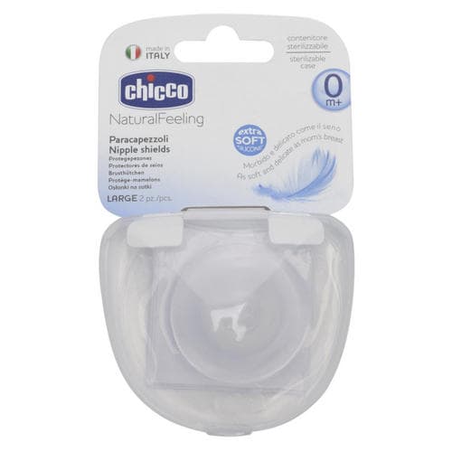 Чико Накладки на соски силиконовые защитные, размер M/L . (Chicco, )