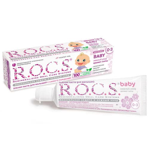Рокс Зубная паста Для младенцев "Аромат липы" (R.O.C.S., Baby 0-3 года)