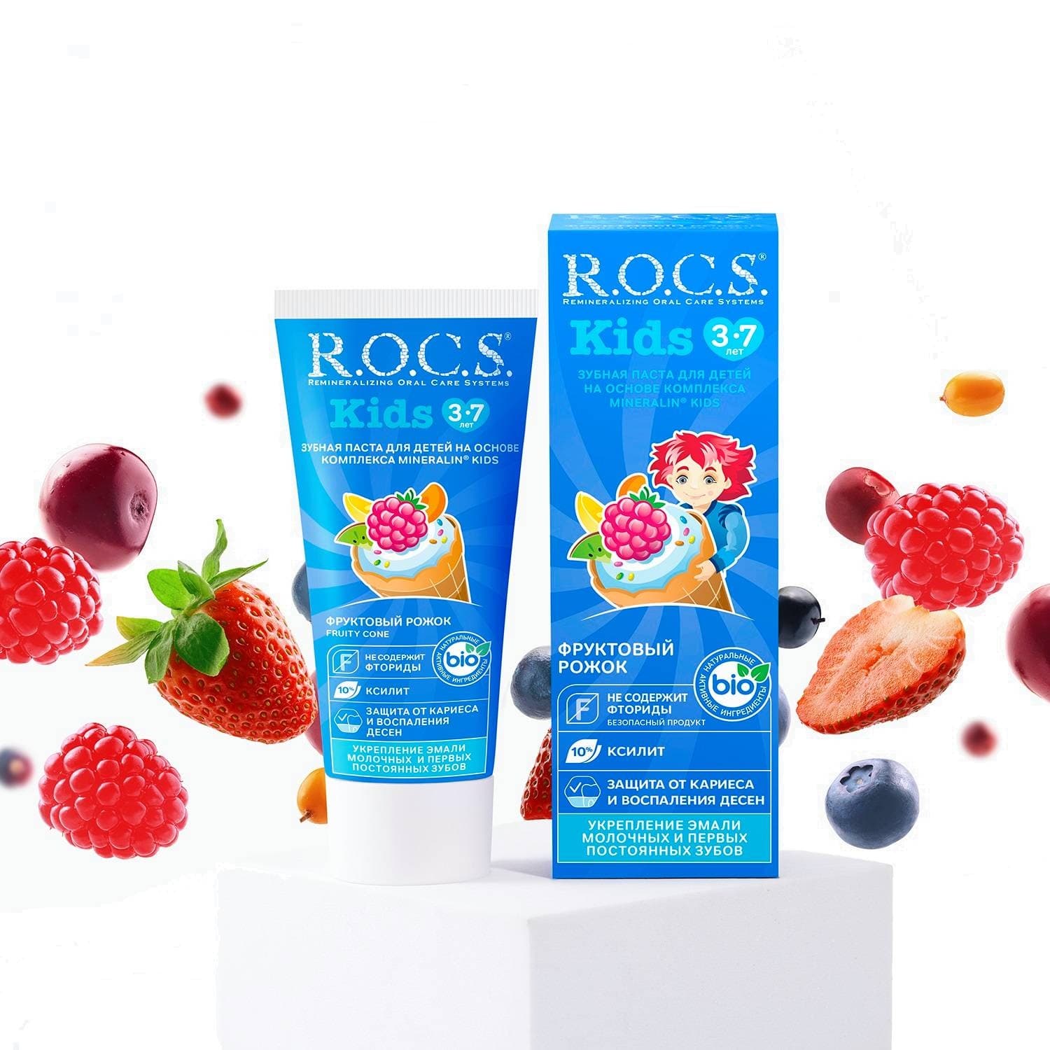 Рокс Зубная паста Рокс Для детей Фруктовый рожок (R.O.C.S., Kids 3-7 years)