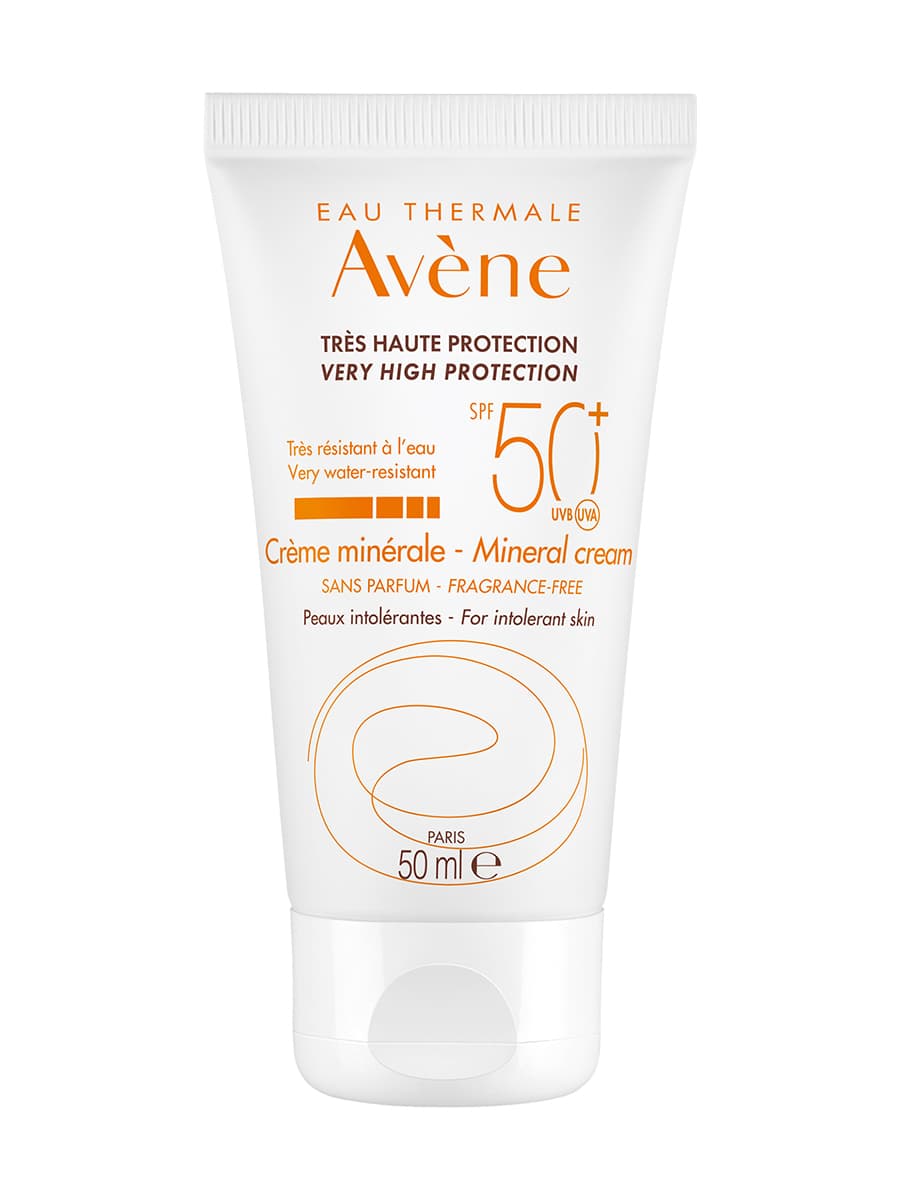 Авен Солнцезащитный крем с минеральным экраном SPF 50+, (Avene, Suncare)