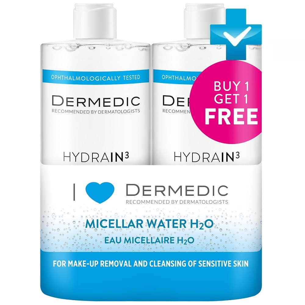Dermedic Hydrain3 Hialuro Мицеллярная вода H2O 2 шт
