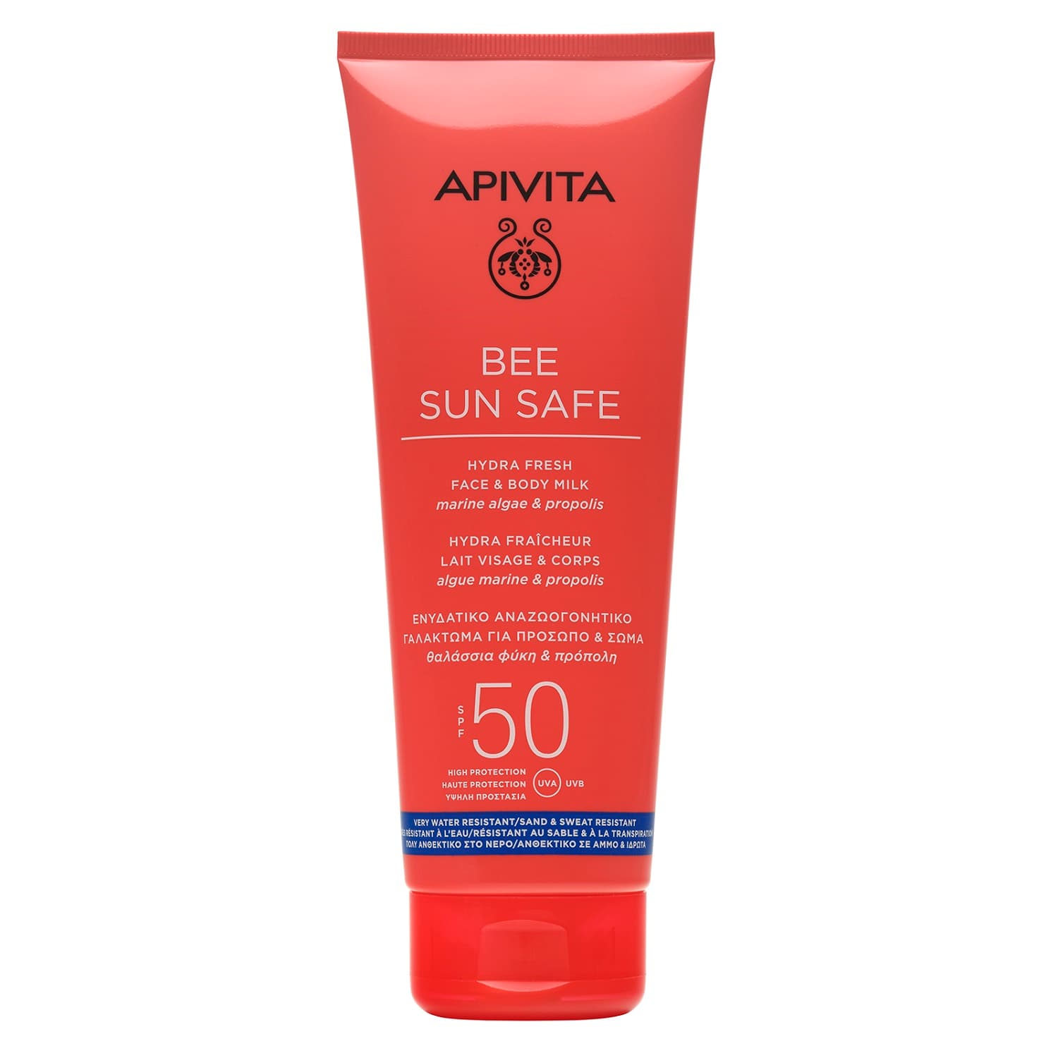 Апивита Солнцезащитное увлажняющее молочко для лица и тела SPF50, (Apivita, Bee Sun Safe)