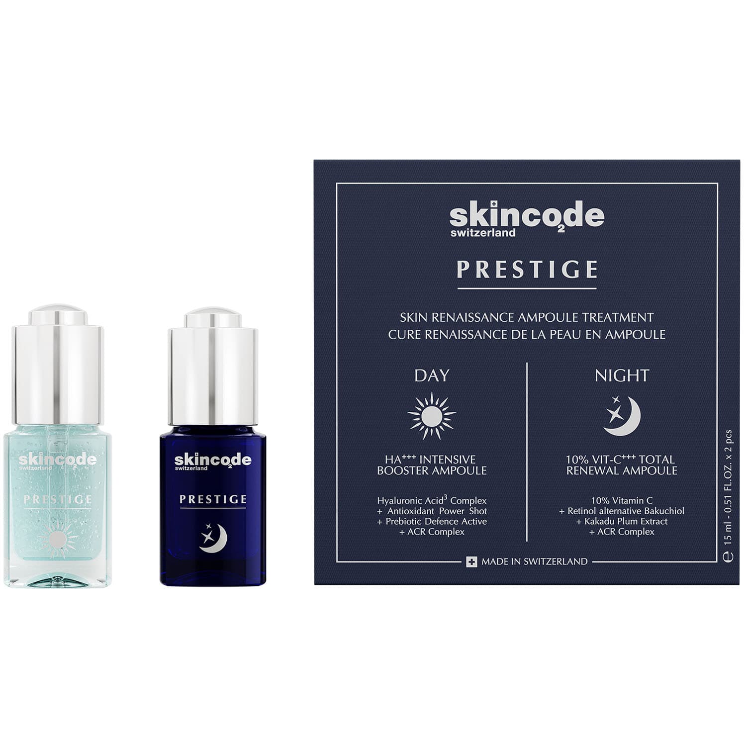 Скинкод Ампулы «Возрождение кожи», 2 х (Skincode, Prestige)