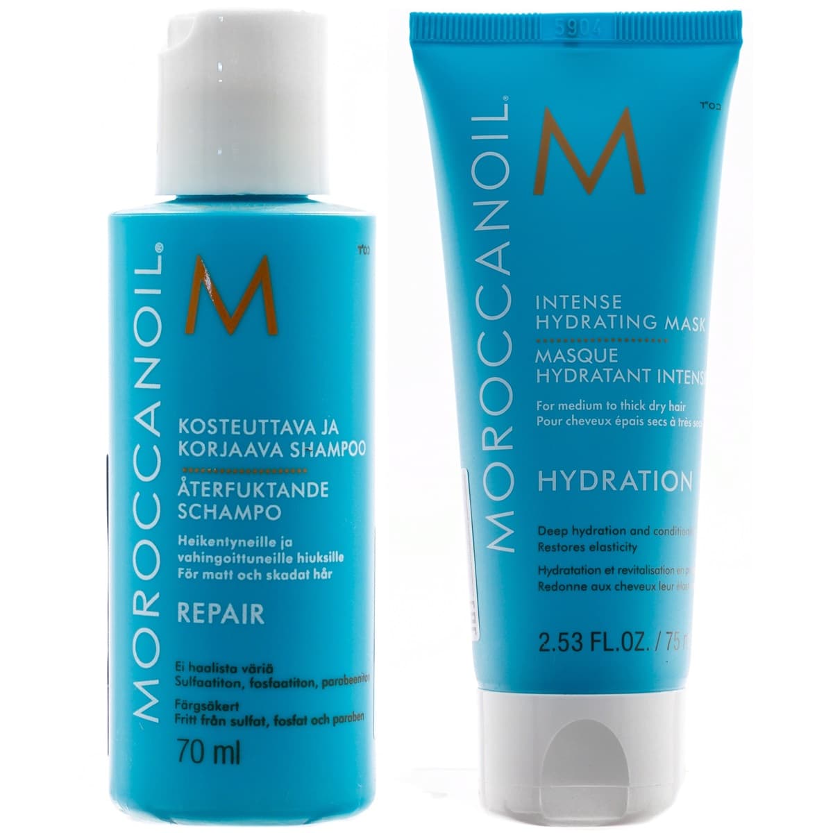 Мороканойл Набор "Увлажнение" для волос: шампунь + маска 75 мл (Moroccanoil, Hydration)
