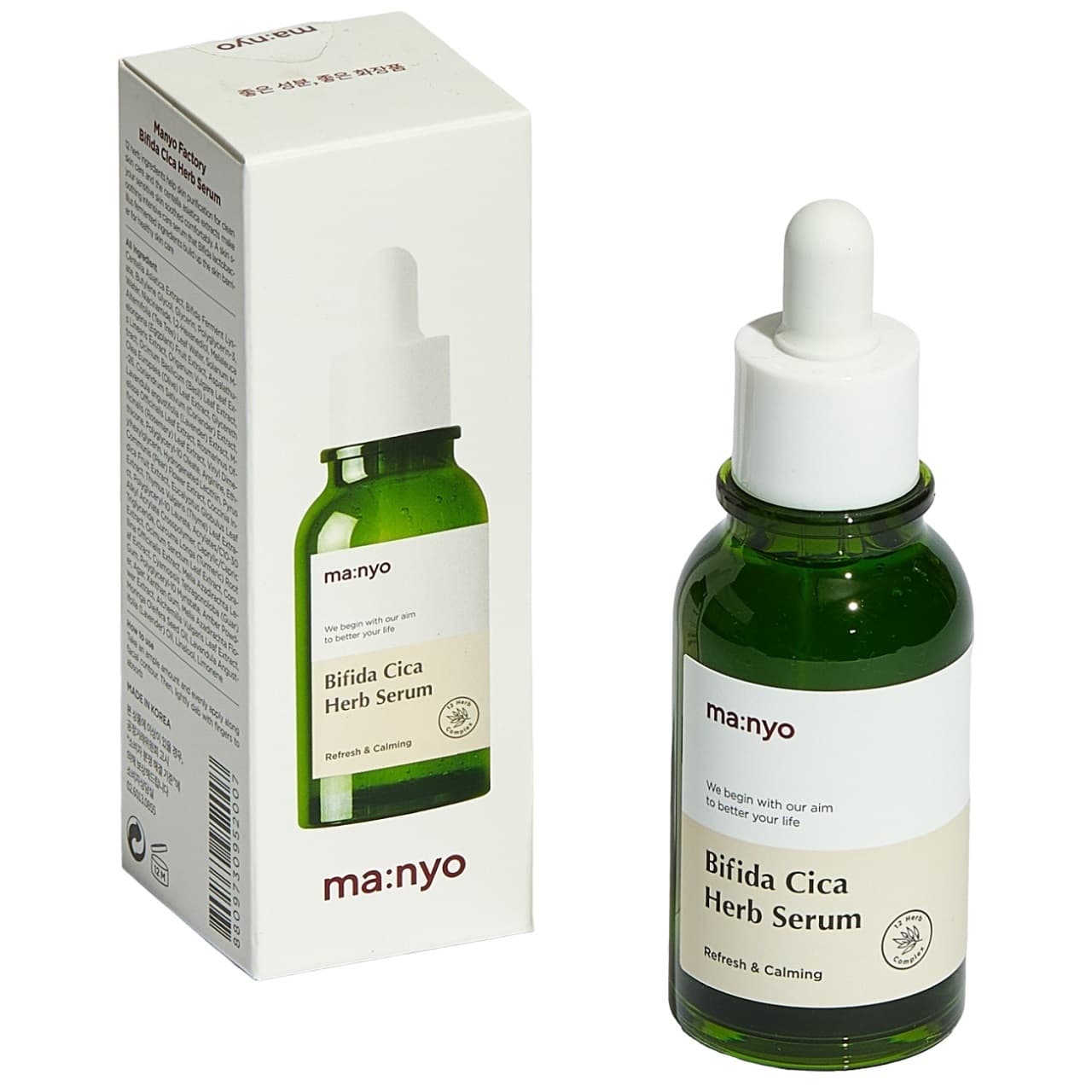 Маньо Увлажняющая сыворотка с травами для проблемной кожи лица Cica Herb Serum, (Manyo, Bifida)