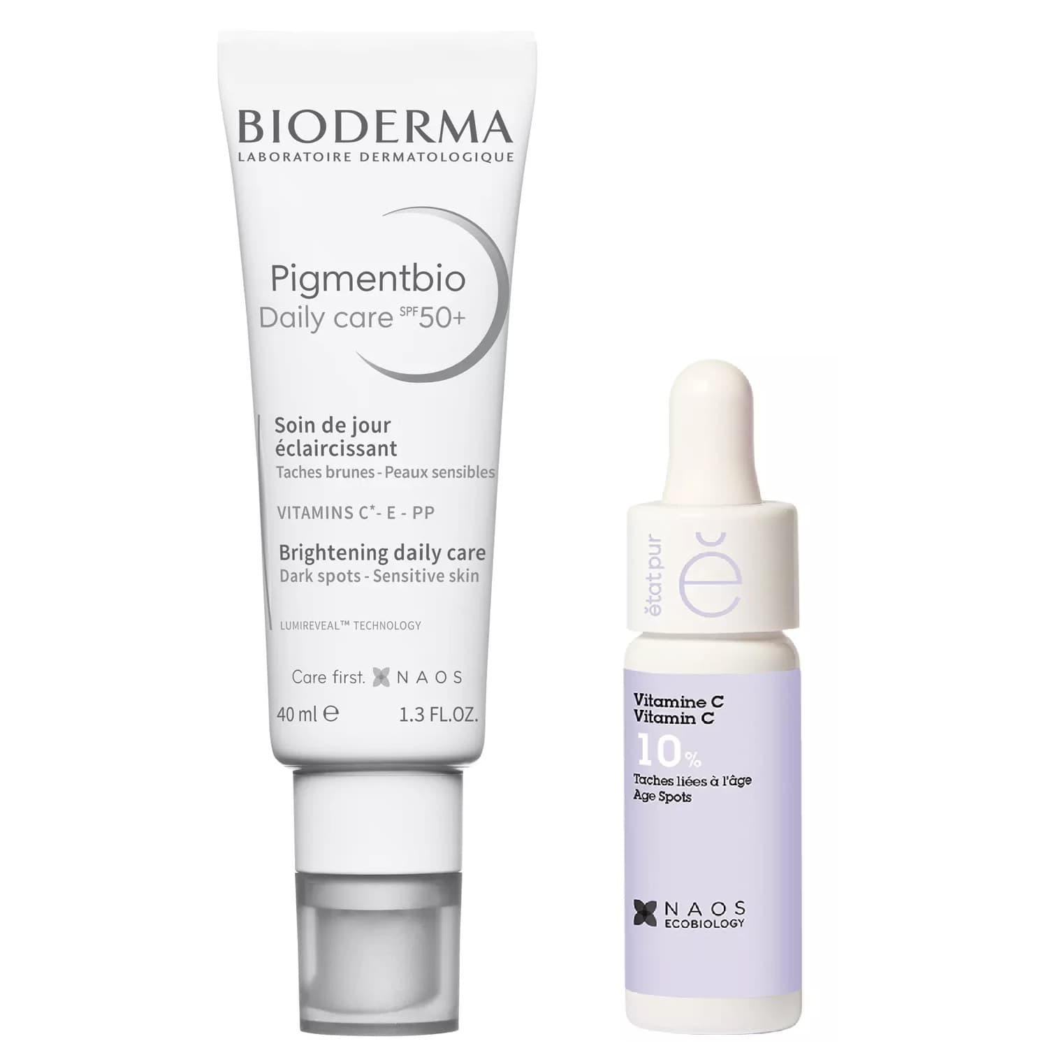 Биодерма Набор: Bioderma дневной крем Pigmentbio SPF50 + Etat Pur сыворотка с витамином С 15 мл (Bioderma, Pigmentbio)