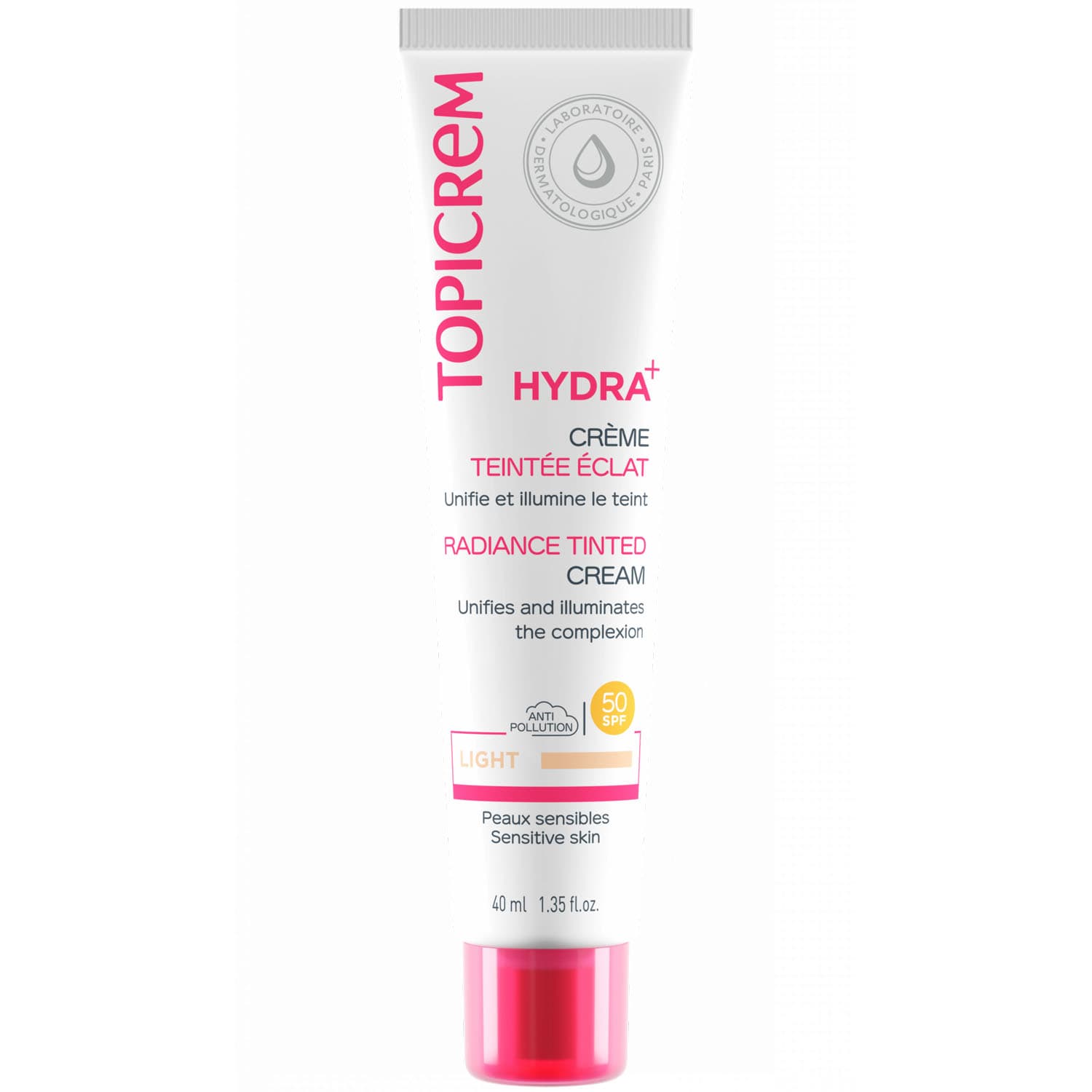 Топикрем Тональный крем с эффектом сияния SPF50 Light, (Topicrem, Hydra+ Чувствительная кожа лица)