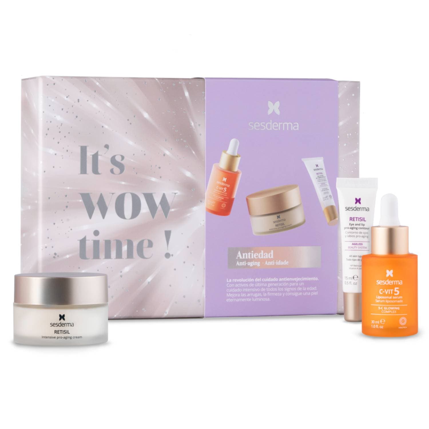 Сесдерма Набор для лица It’s Wow Time: крем + сыворотка 30 мл + крем для век 15 мл (Sesderma, Retisil)