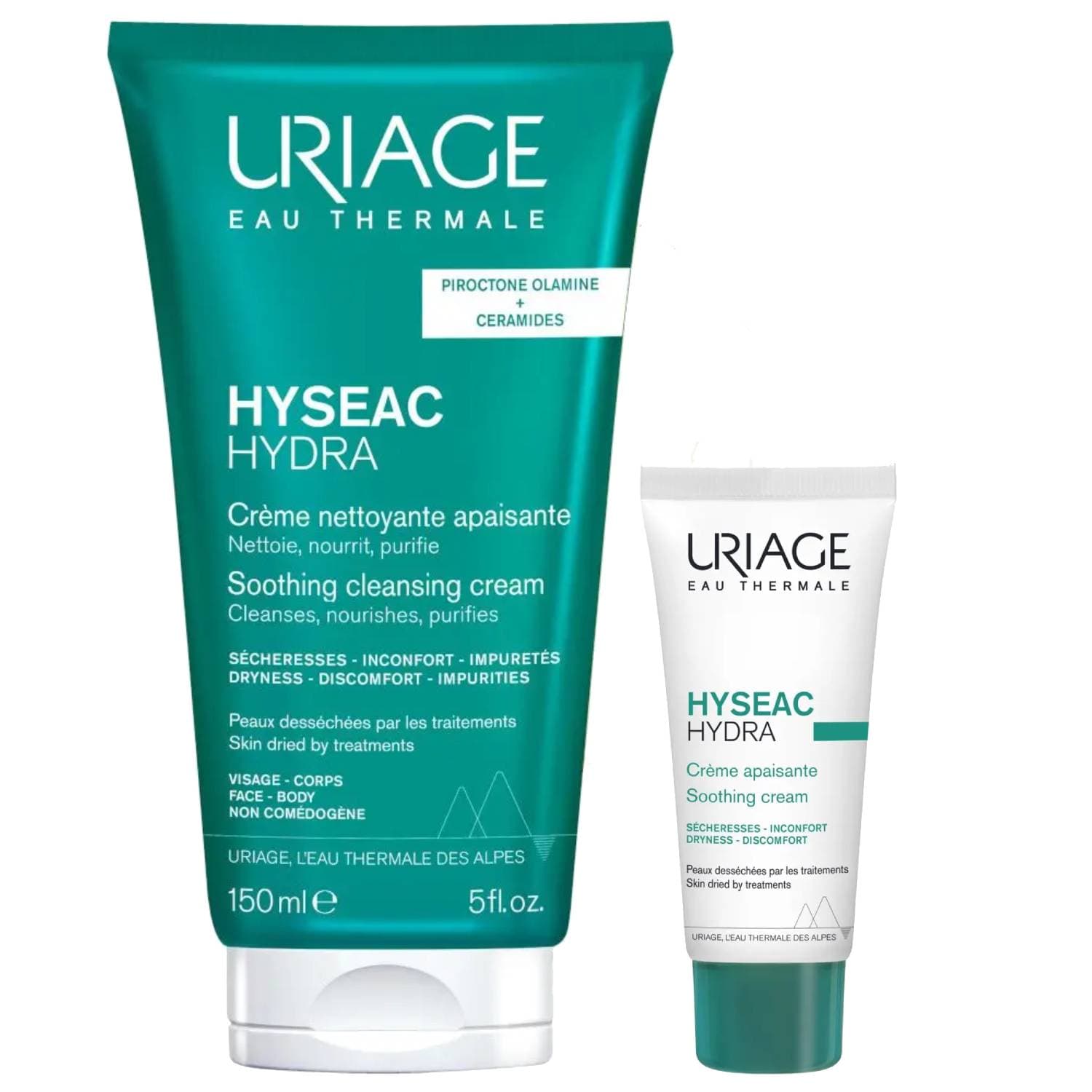 Урьяж Набор для лица Hyseac Hydra: очищающий крем + крем-уход 40 мл (Uriage, Hyseac)
