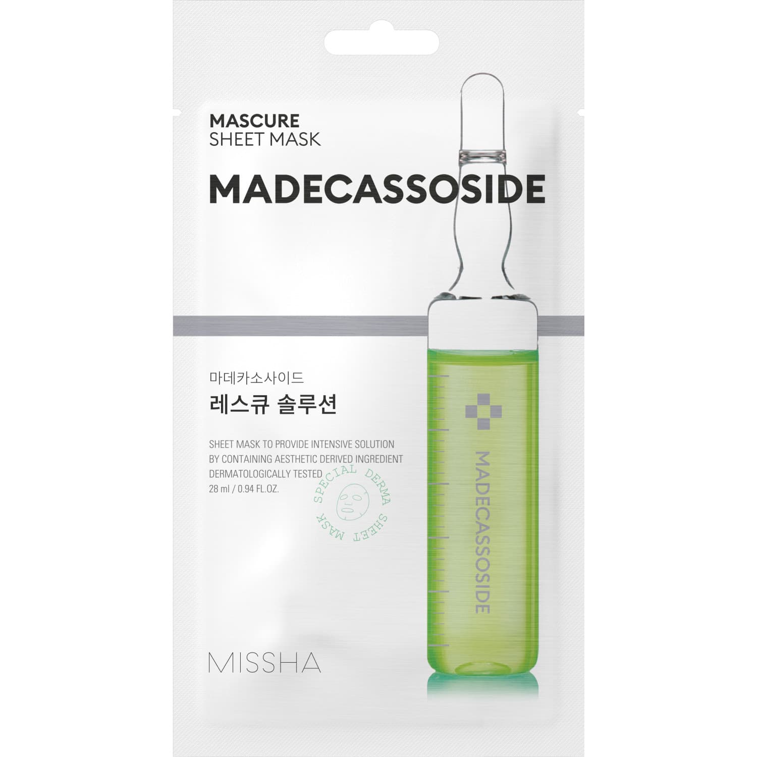 Миша Тканевая маска для лица Mascure Rescue восстанавливающая с мадекасосидом и центеллой азиатской, (Missha, Маски)