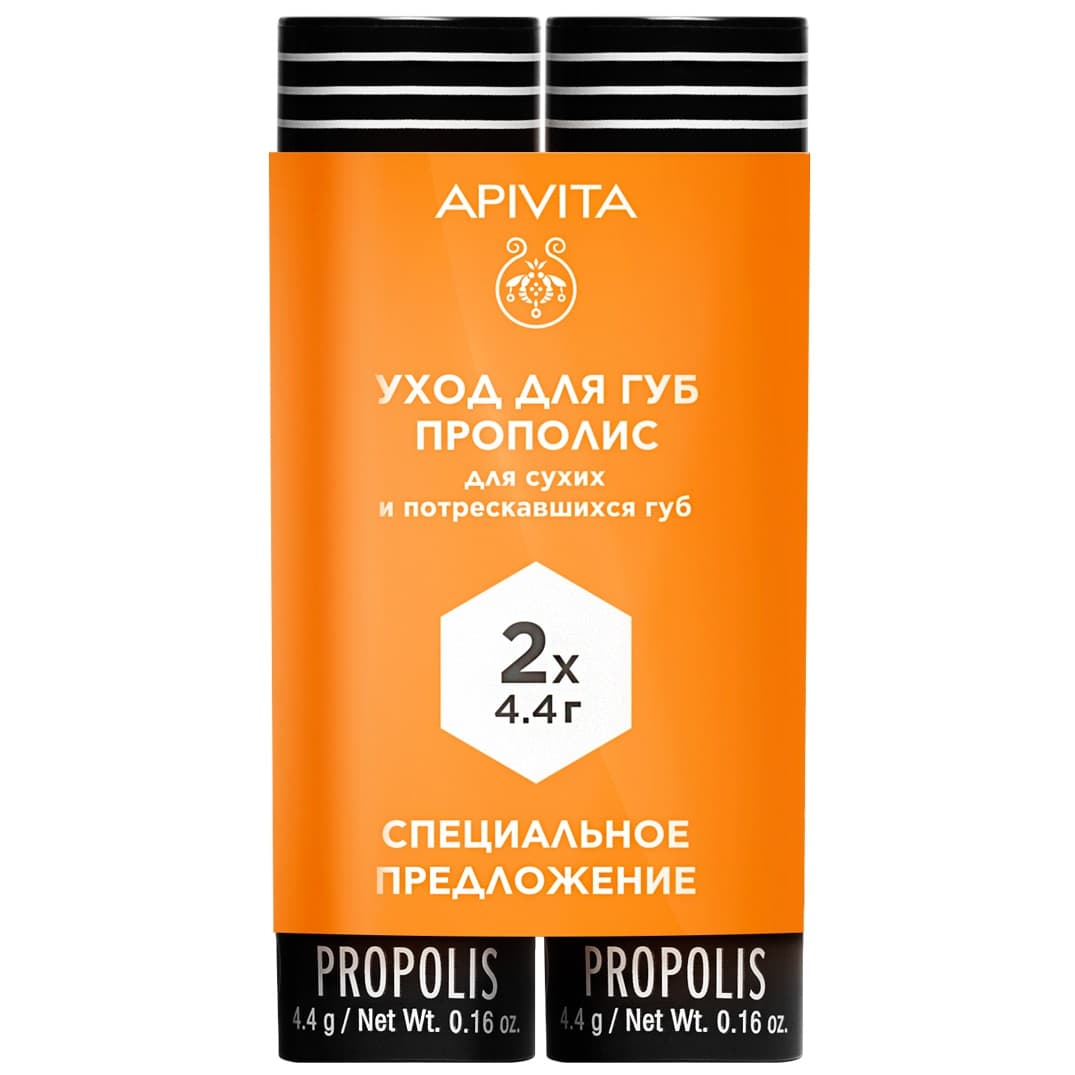 Апивита Уход для сухих и потрескавшихся губ "Прополис", х 4,4 г (Apivita, Lip Care)