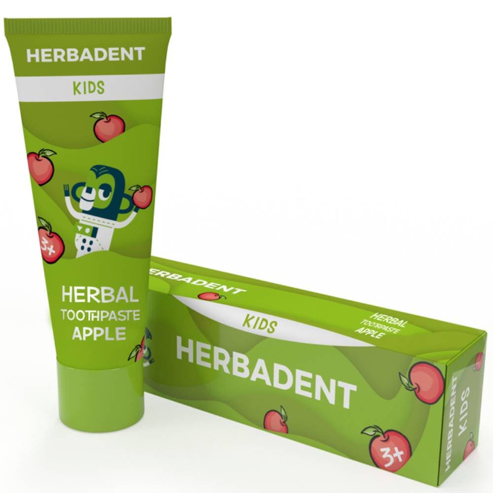 Хербадент Детская зубная паста со вкусом зеленого яблока Kids 950 ppm 3+, (Herbadent, Для детей)