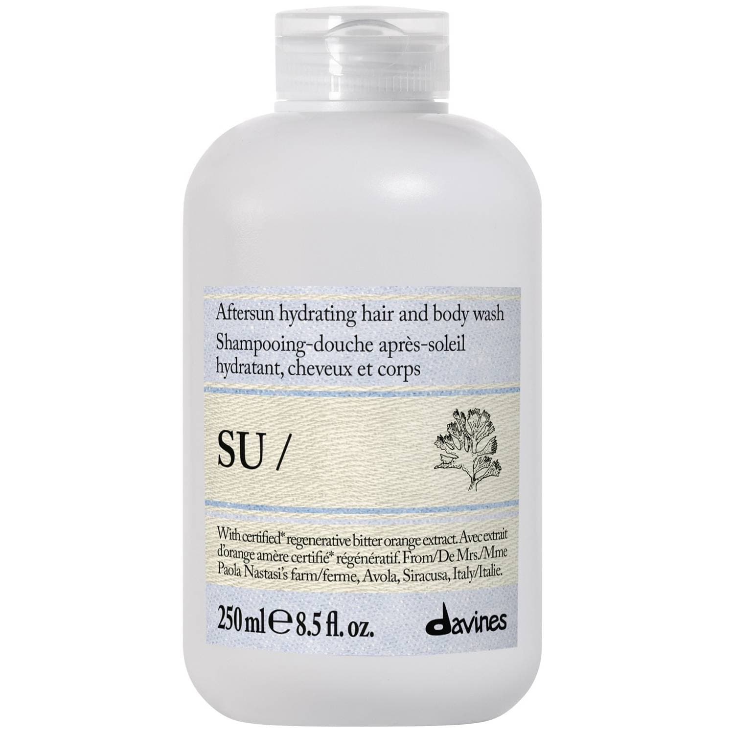 Давинес Увлажняющий шампунь для волос и тела после солнца Aftersun Hair & Body Wash, (Davines, Su)