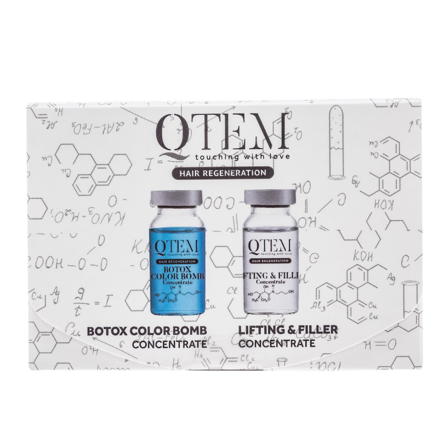 Кьютэм Набор холодный филлер: Lifting & Filler + Color Bomb 15 мл (Qtem, Hair Regeneration)