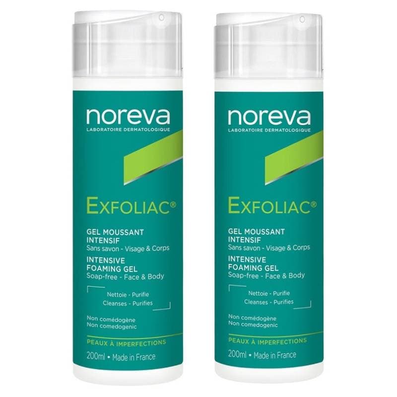 Норева Комплект Эксфолиак Интенсивный пенящийся гель 2х (Noreva, Exfoliac)