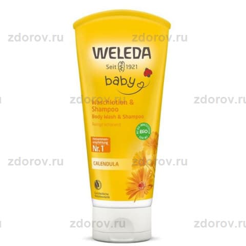 Веледа (Weleda) шампунь гель д/волос/тела с календулой д/детей туба