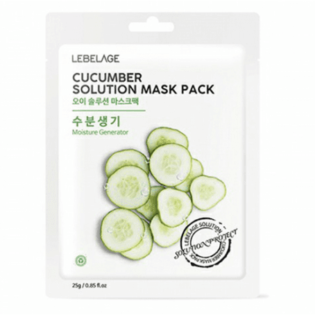 Lebelage Маска для лица тканевая ОГУРЕЦ Cucumber Solution Mask Pack